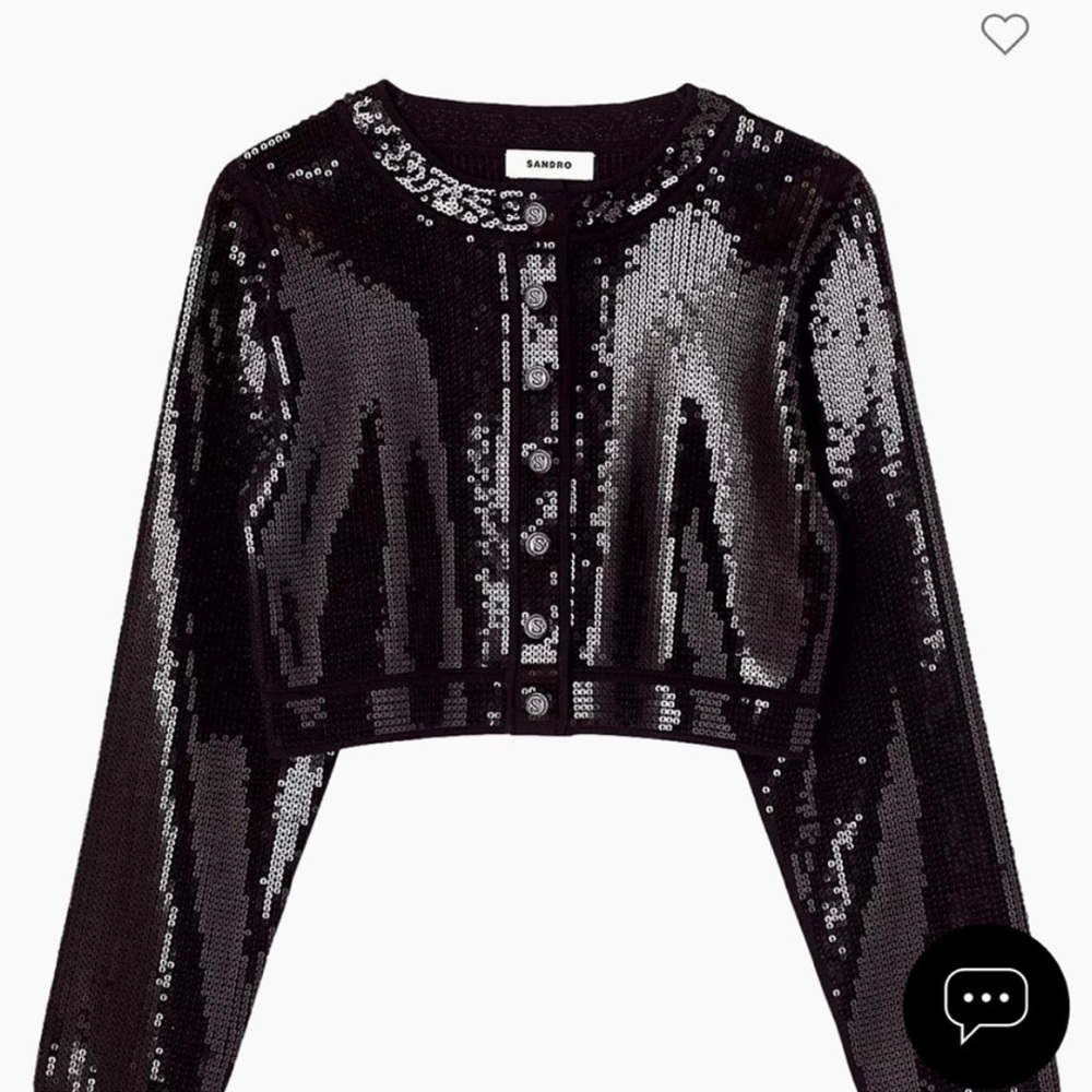 Sandro Black Sequin Jacket